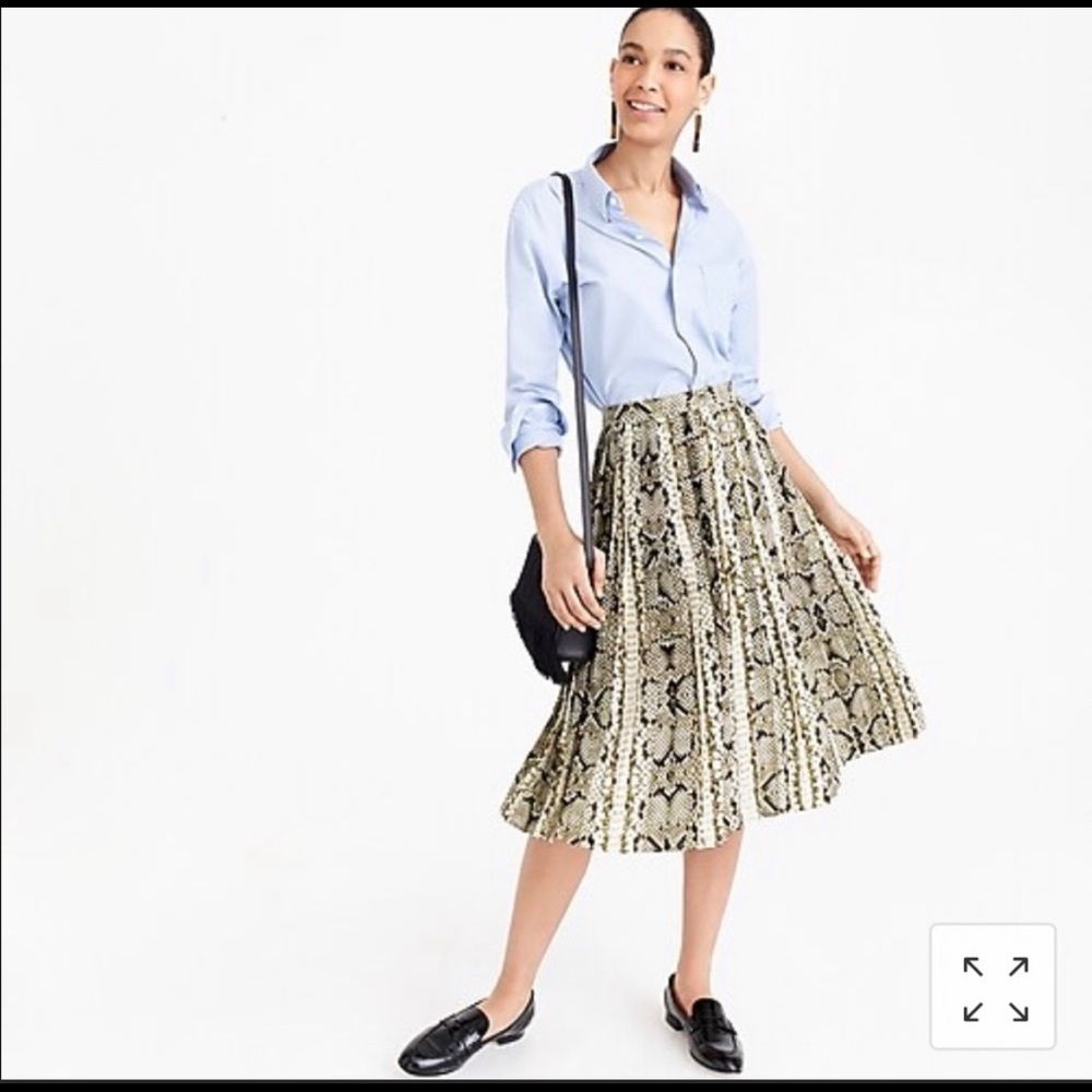 J. Crew Snake Skin pleated midi skirt. Like new! Sold out!